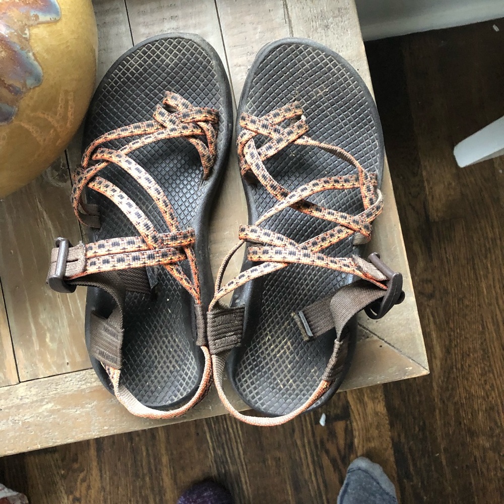 Orange tribal pattern chacos